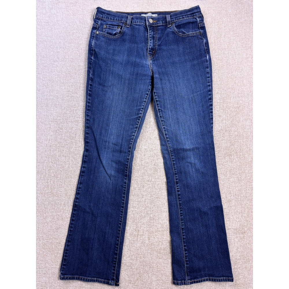 Levis 515 Bootcut Jeans Womens 12 Long Medium Wash Blue Stretch Denim